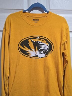 Champion Men’s Gold Long Sleeve Shirt with Tiger Crest
